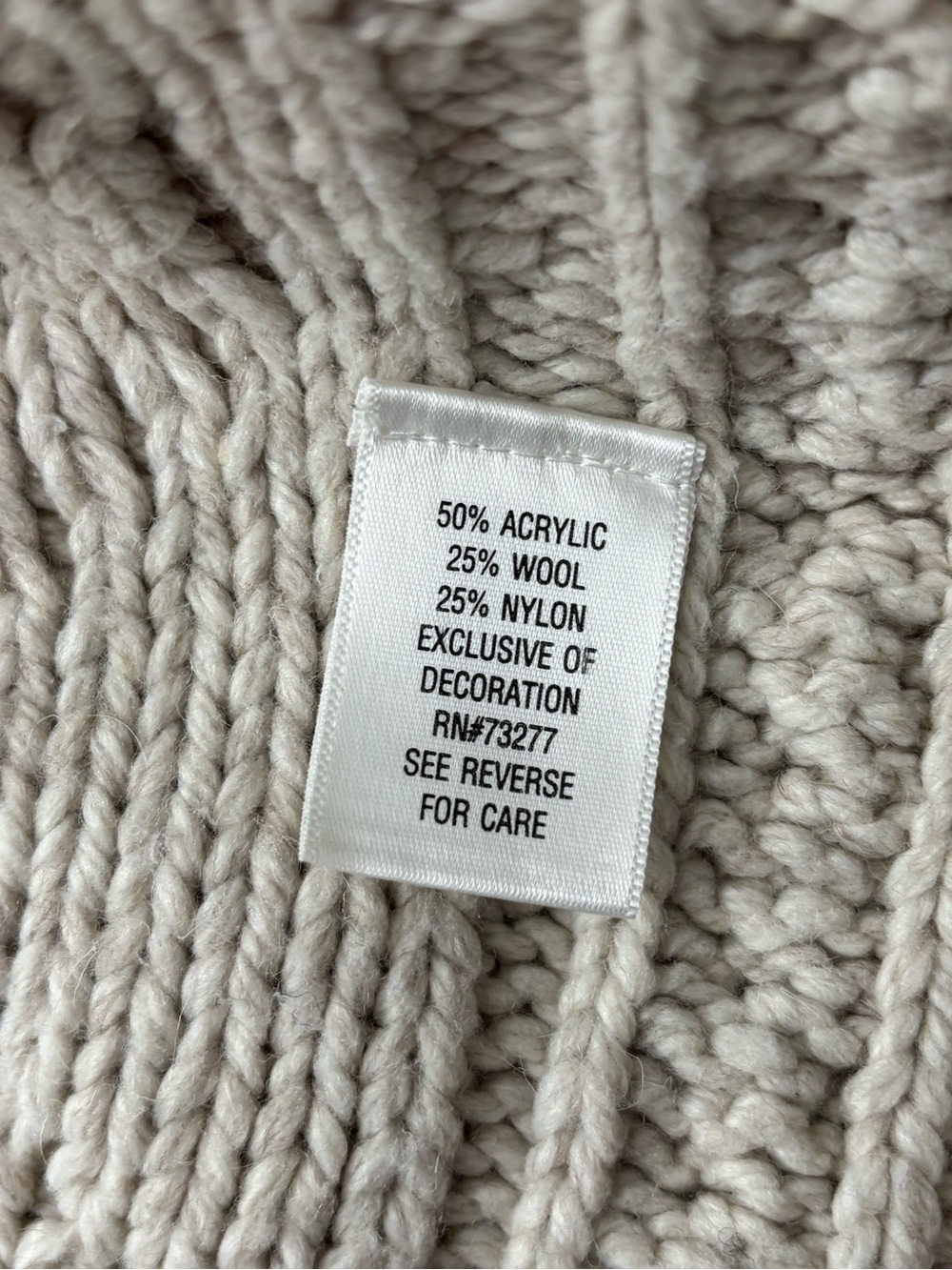 Apt. 9 Cream Knit Wrap Cardigan with Satin Side Tie, L, VGUC - Picture 6 of 9